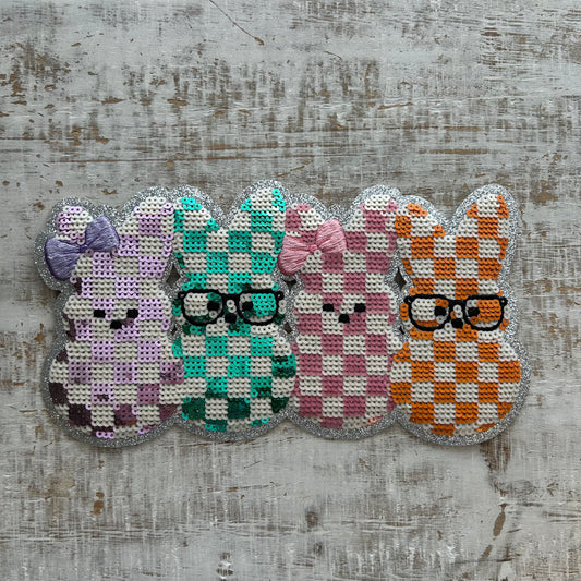 Checkered Peeps Sequin Patch